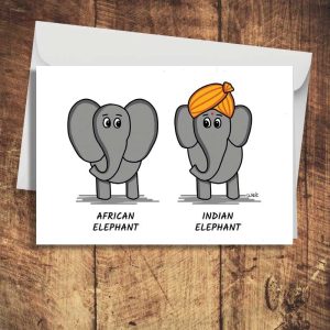 African Elephant, Indian Elephant Greetings Card