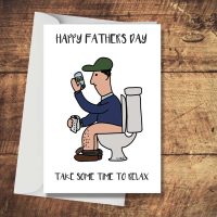 Man on Toilet Fathers Day Card