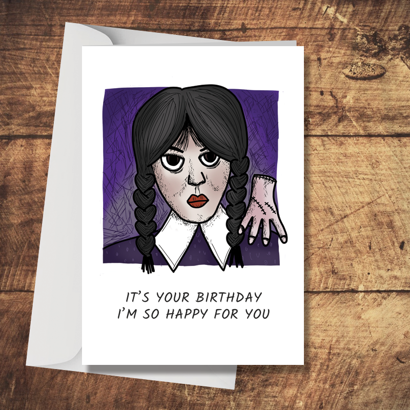 Wednesday Addams Card